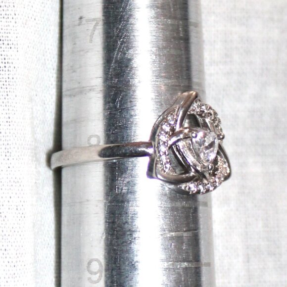 Sterling Silver Cubic Zirconia Celtic Knot Ring - Picture 7 of 7